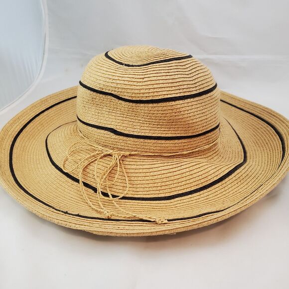Scala Collezione Women's Sun Hat One Size Paper Straw Beach Vacation Handmade - Picture 1 of 10